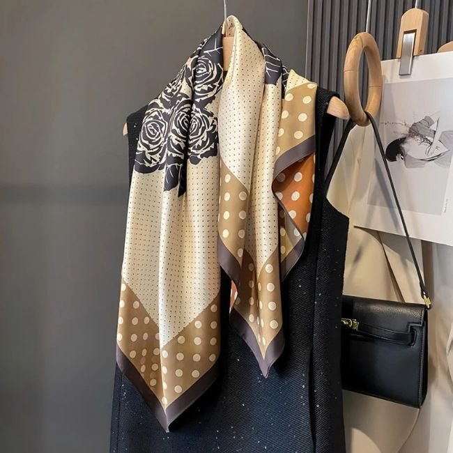 Khăn Lụa Vuông 2 mặt - Ảnh 2